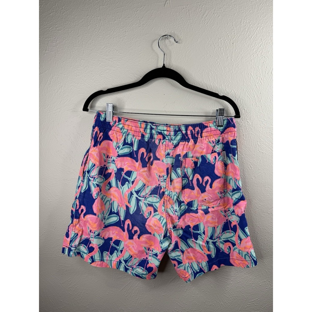 Chubbies Shorts Mens Large Navy Blue Pink Flamingo Swim Casual 5" Inseam Trunks - Picture 5 of 9